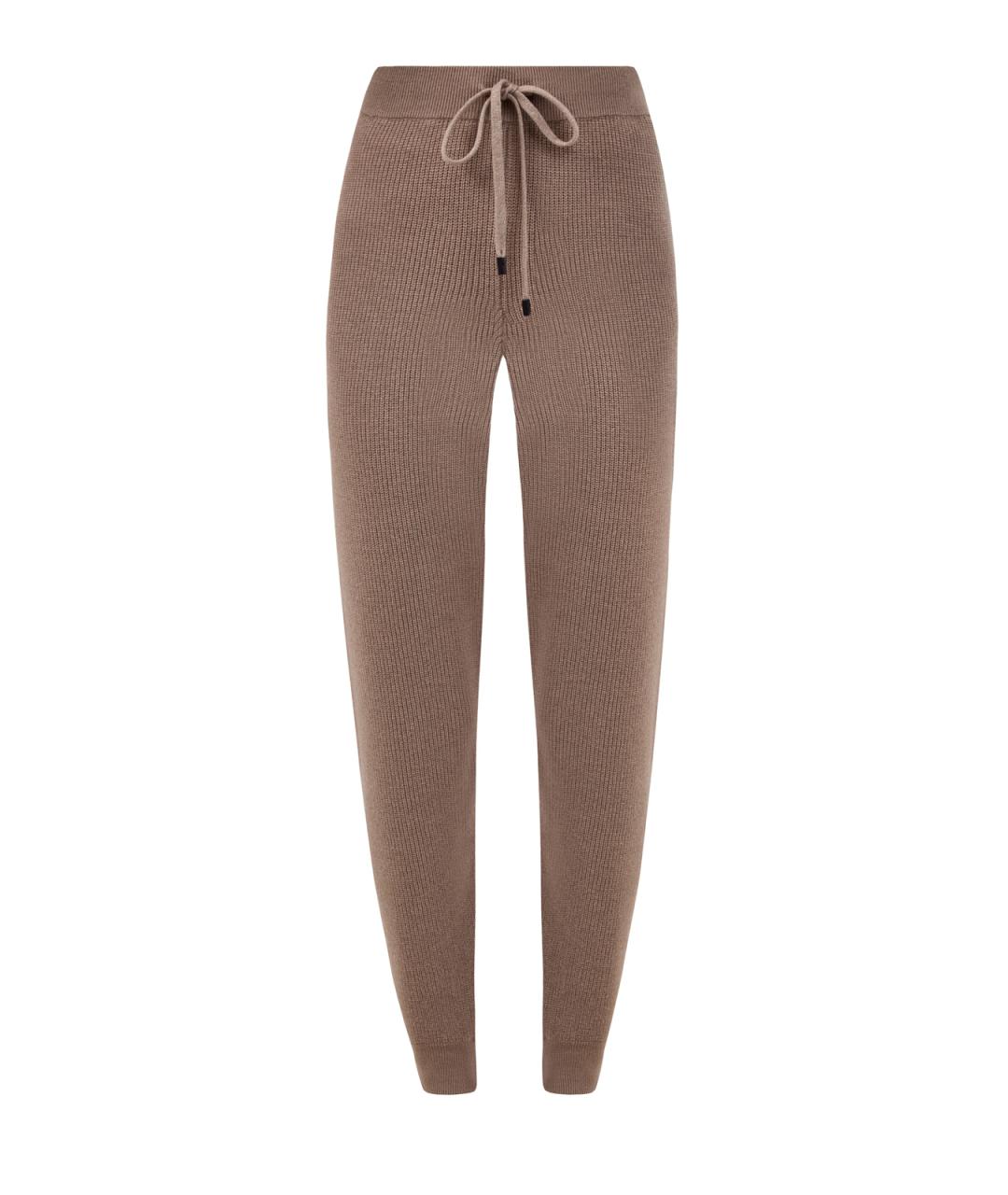 PESERICO Коричневые шерстяные брюки узкие, фото 1