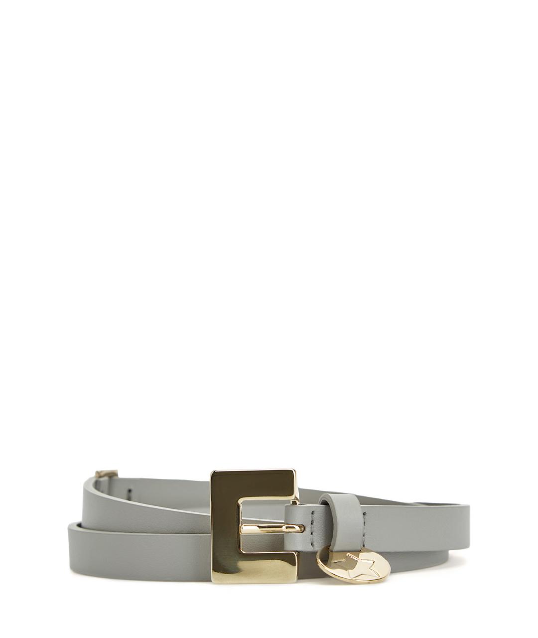 LORENA ANTONIAZZI Серый кожаный ремень, фото 1
