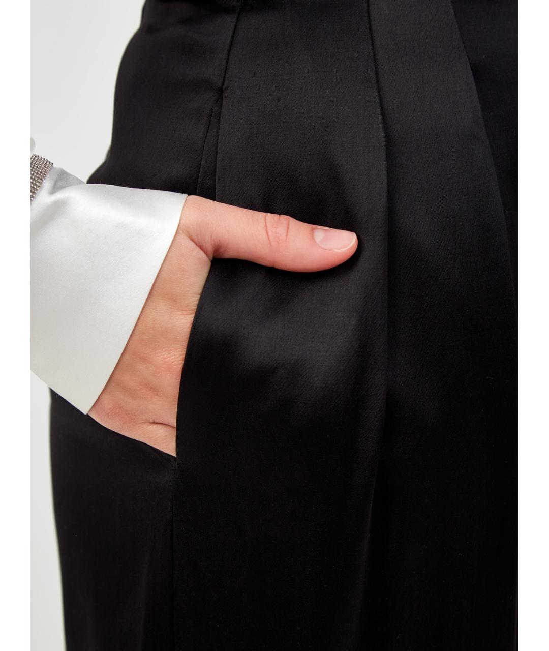 FABIANA FILIPPI Черные вискозные прямые брюки, фото 5