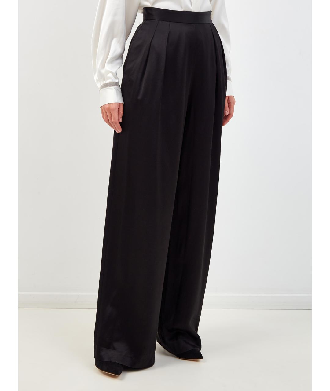 FABIANA FILIPPI Черные вискозные прямые брюки, фото 3