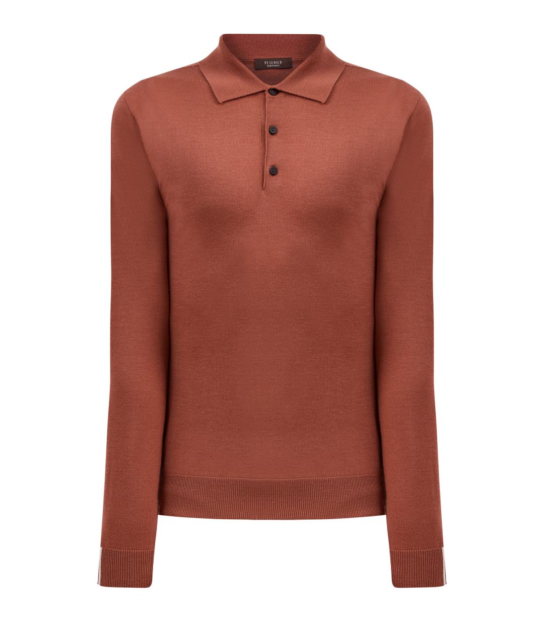 PESERICO Оранжевое поло с длинным рукавом, фото 1