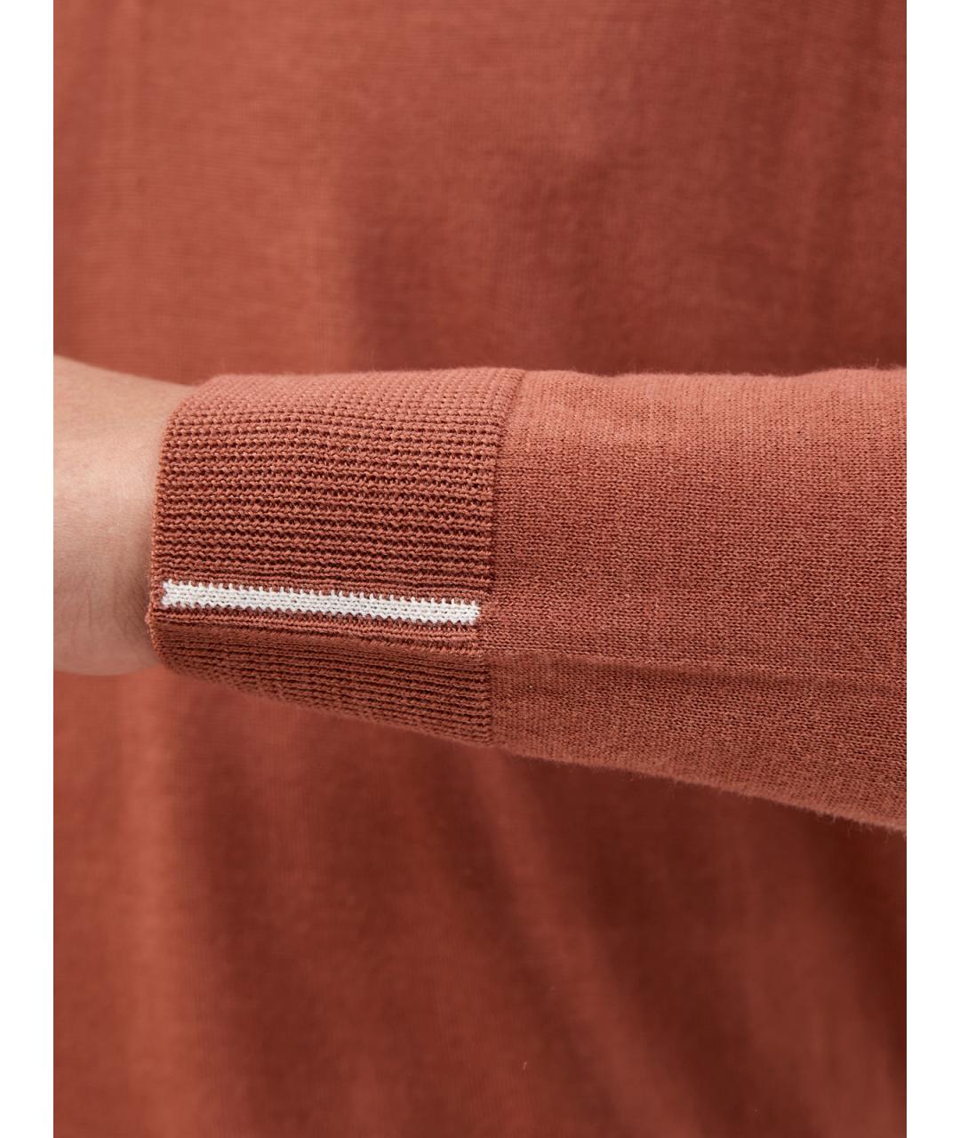 PESERICO Оранжевое поло с длинным рукавом, фото 5