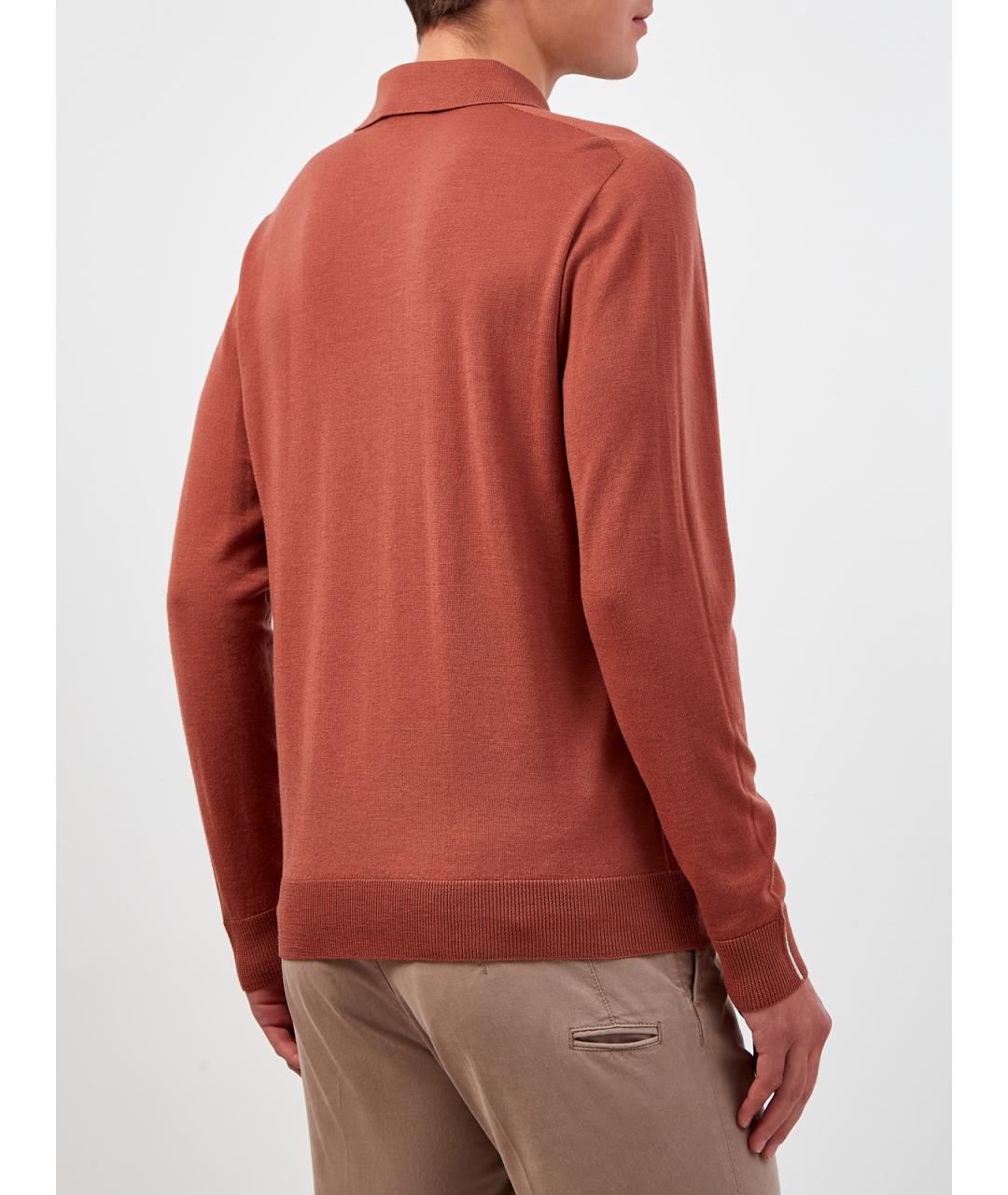 PESERICO Оранжевое поло с длинным рукавом, фото 4