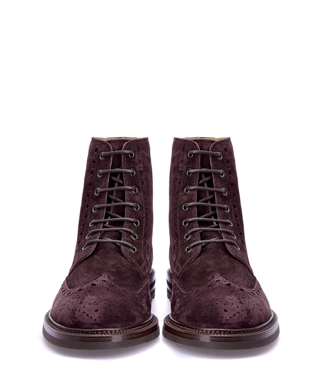 BRUNELLO CUCINELLI Фиолетовые замшевые высокие ботинки, фото 5
