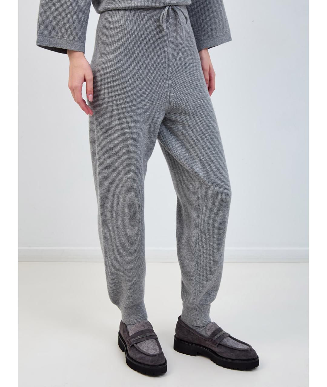 FABIANA FILIPPI Серые шерстяные прямые брюки, фото 3