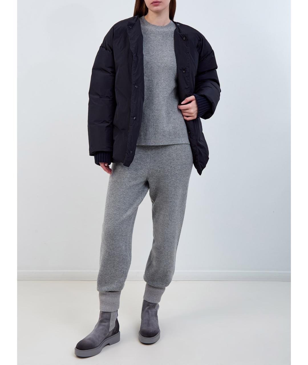 FABIANA FILIPPI Серые шерстяные прямые брюки, фото 2