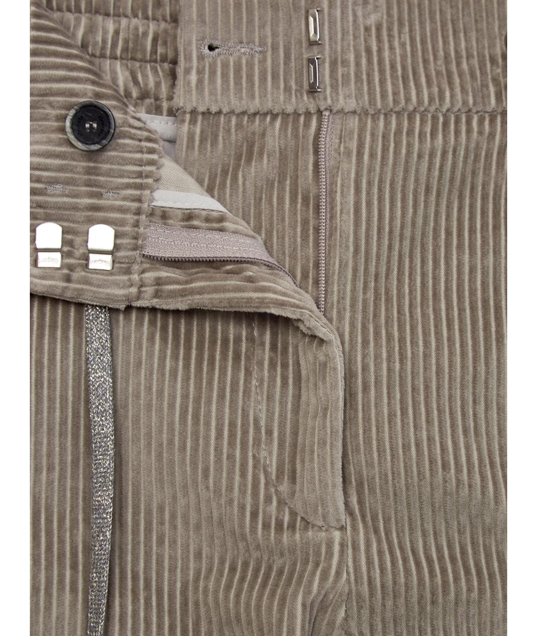 ELEVENTY Серые хлопковые прямые брюки, фото 6