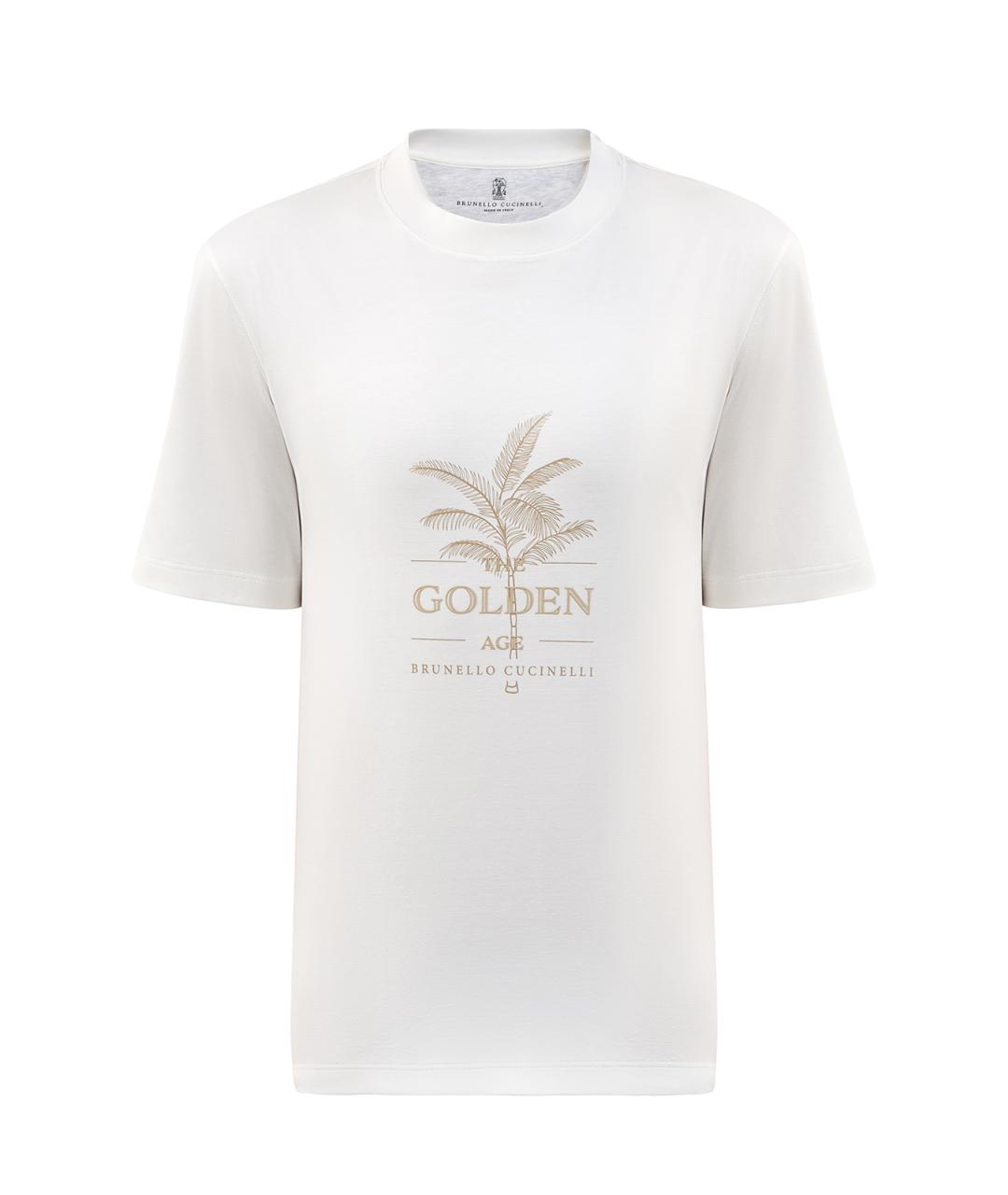 BRUNELLO CUCINELLI Белая хлопковая футболка, фото 1