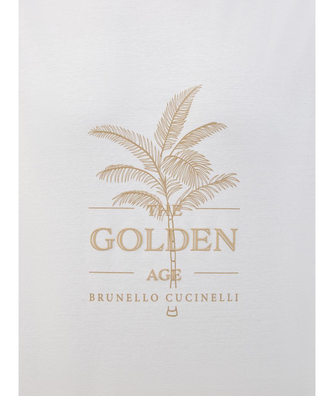 BRUNELLO CUCINELLI Белая хлопковая футболка, фото 5