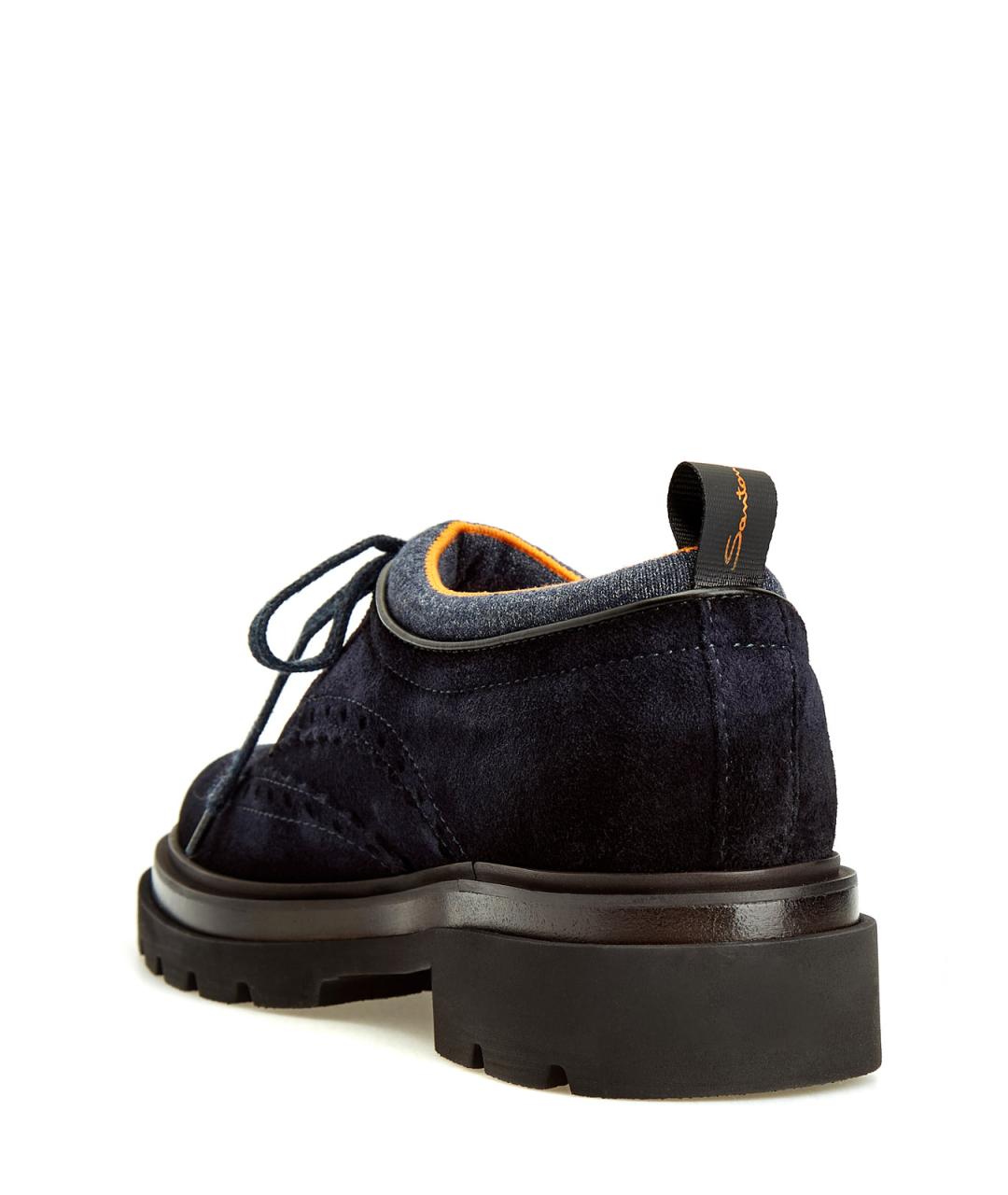 SANTONI Черные замшевые низкие ботинки, фото 4