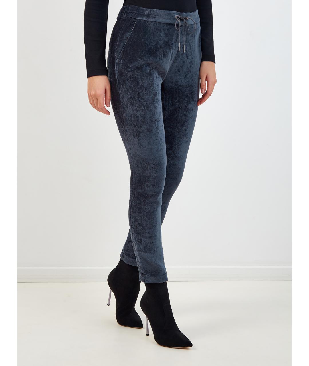 FABIANA FILIPPI Синие вискозные брюки узкие, фото 3