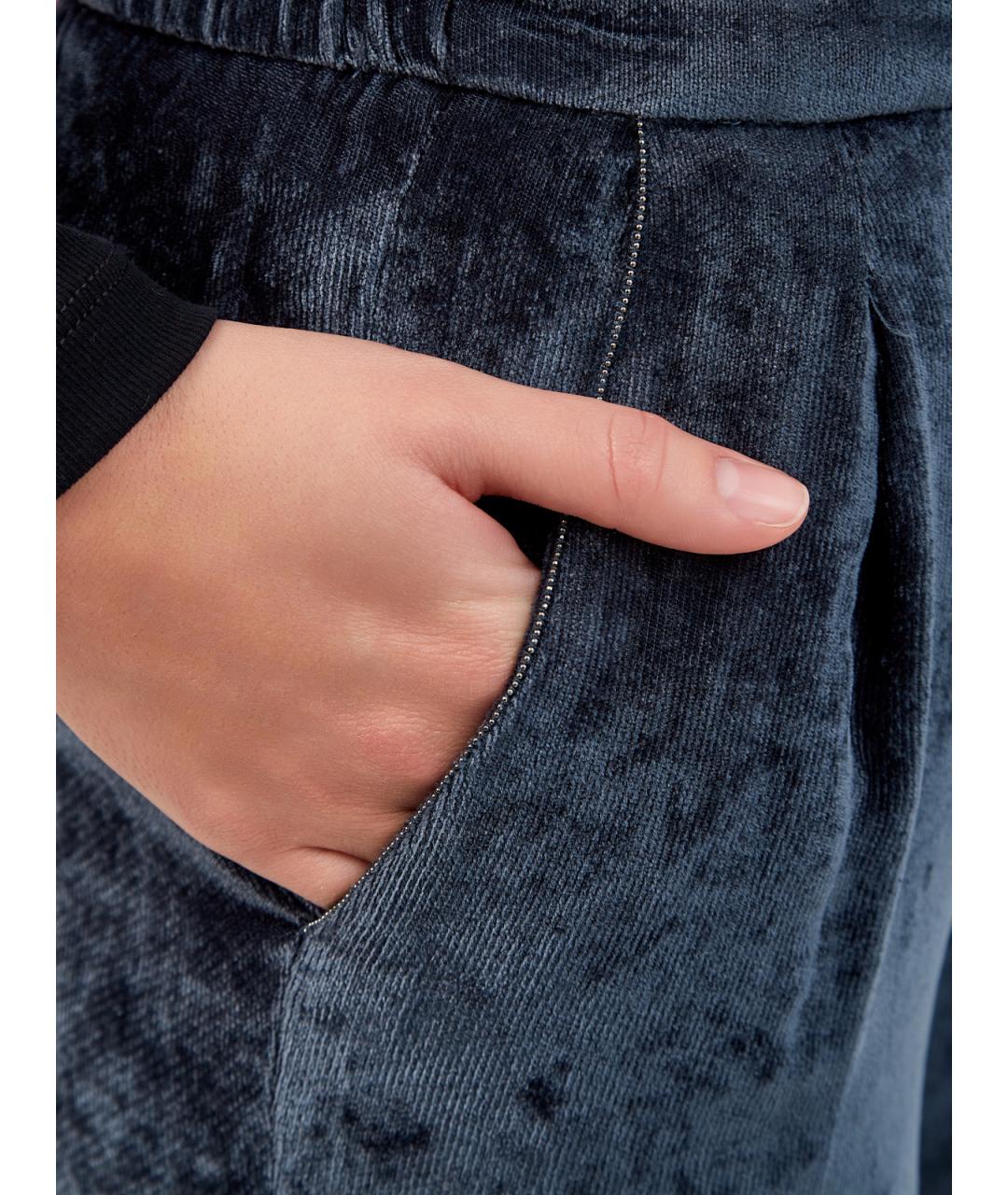 FABIANA FILIPPI Синие вискозные брюки узкие, фото 5