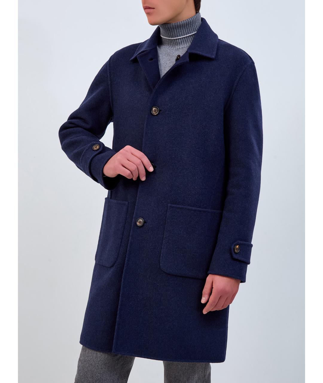 ELEVENTY Синее кашемировое пальто, фото 4