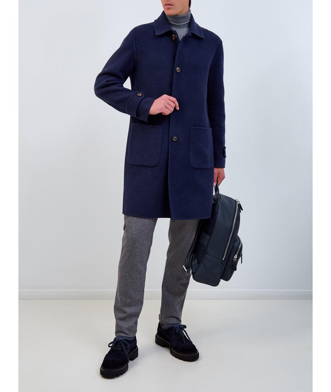 ELEVENTY Синее кашемировое пальто, фото 2