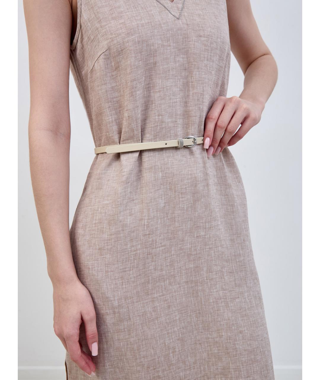 PESERICO Бежевый кожаный ремень, фото 2