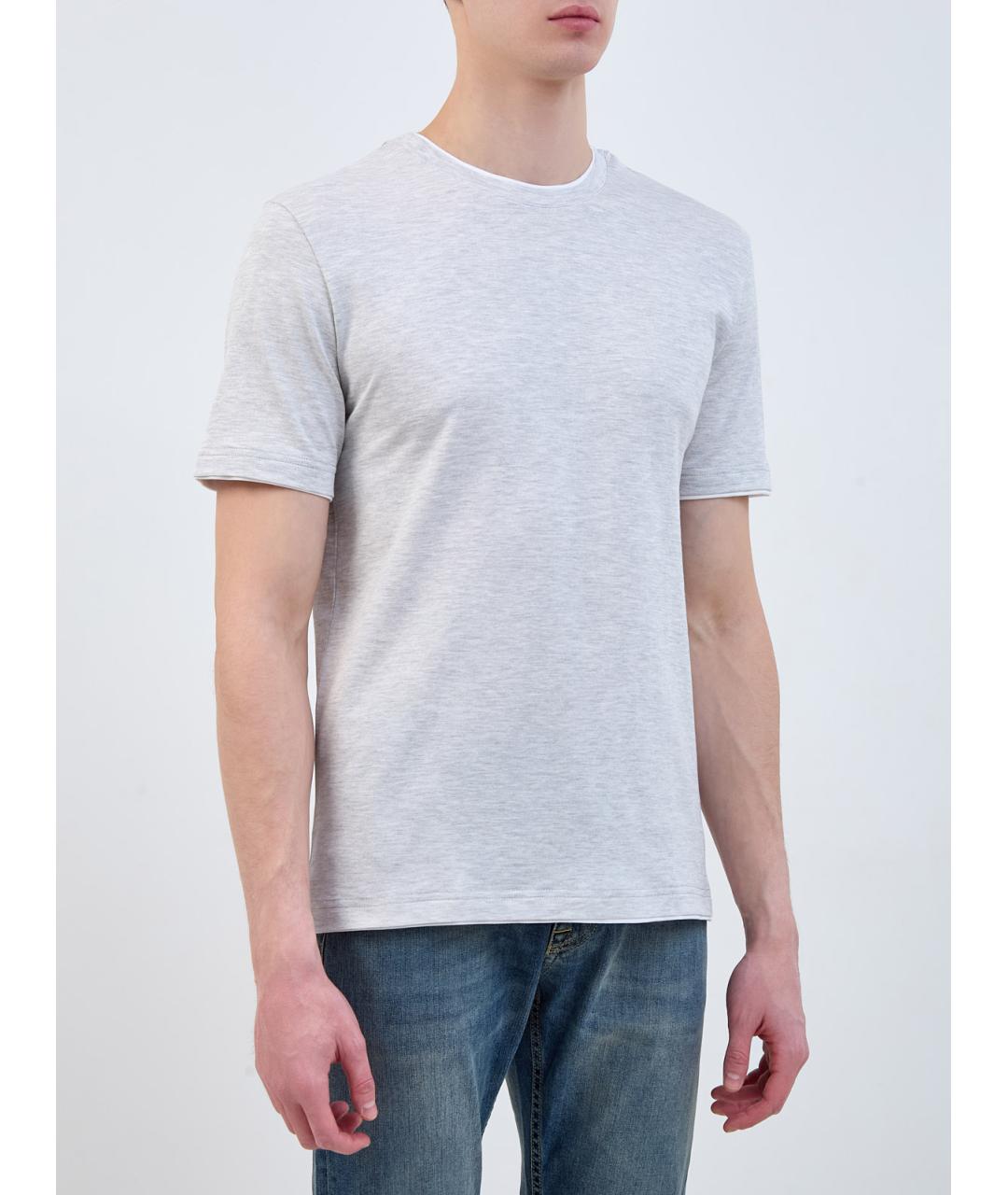 ELEVENTY Серая хлопковая футболка, фото 3