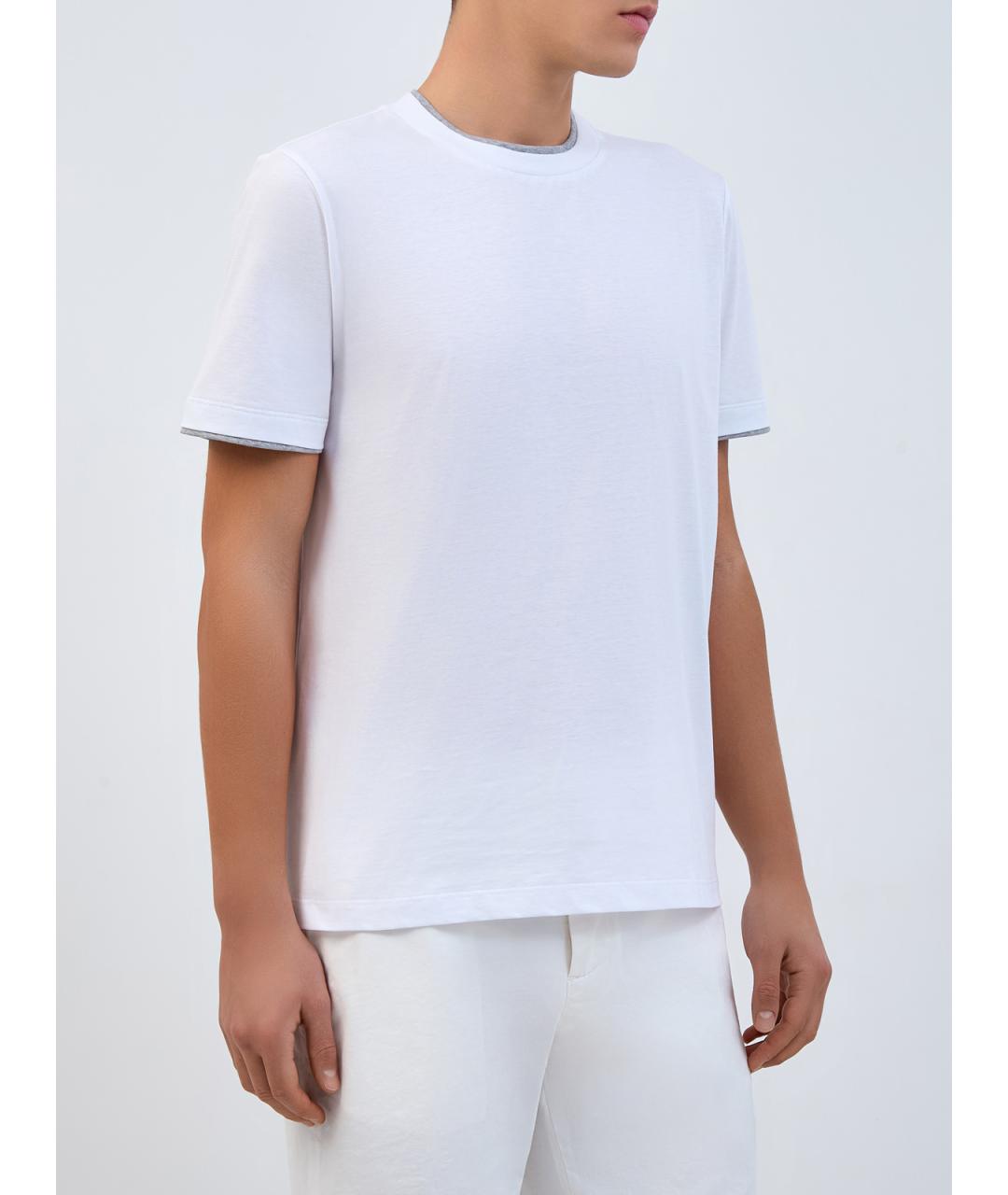 PESERICO Белая хлопковая футболка, фото 3