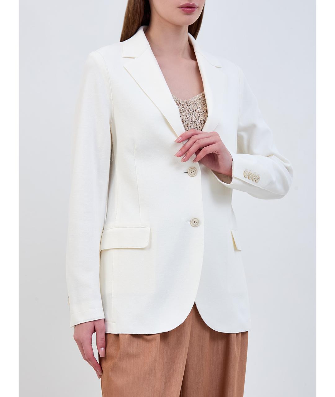 ELEVENTY Белый хлопковый жакет/пиджак, фото 3