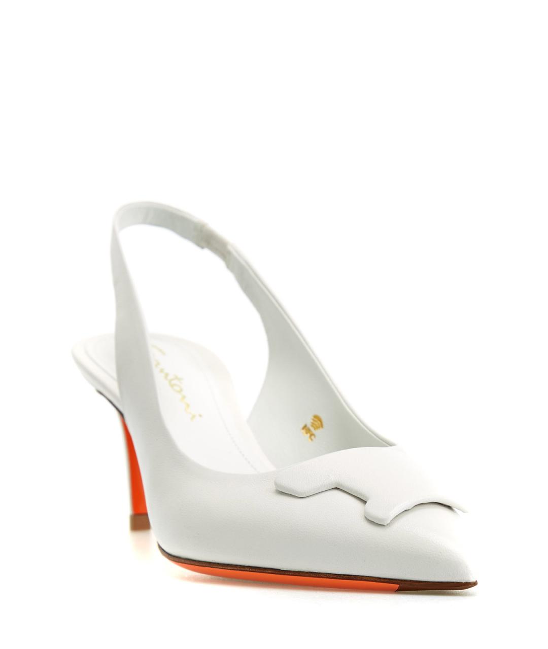 SANTONI Белые кожаные туфли, фото 3