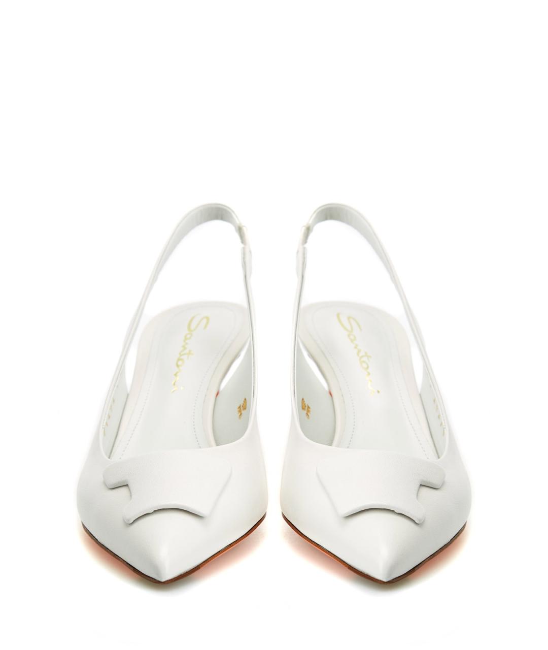 SANTONI Белые кожаные туфли, фото 5