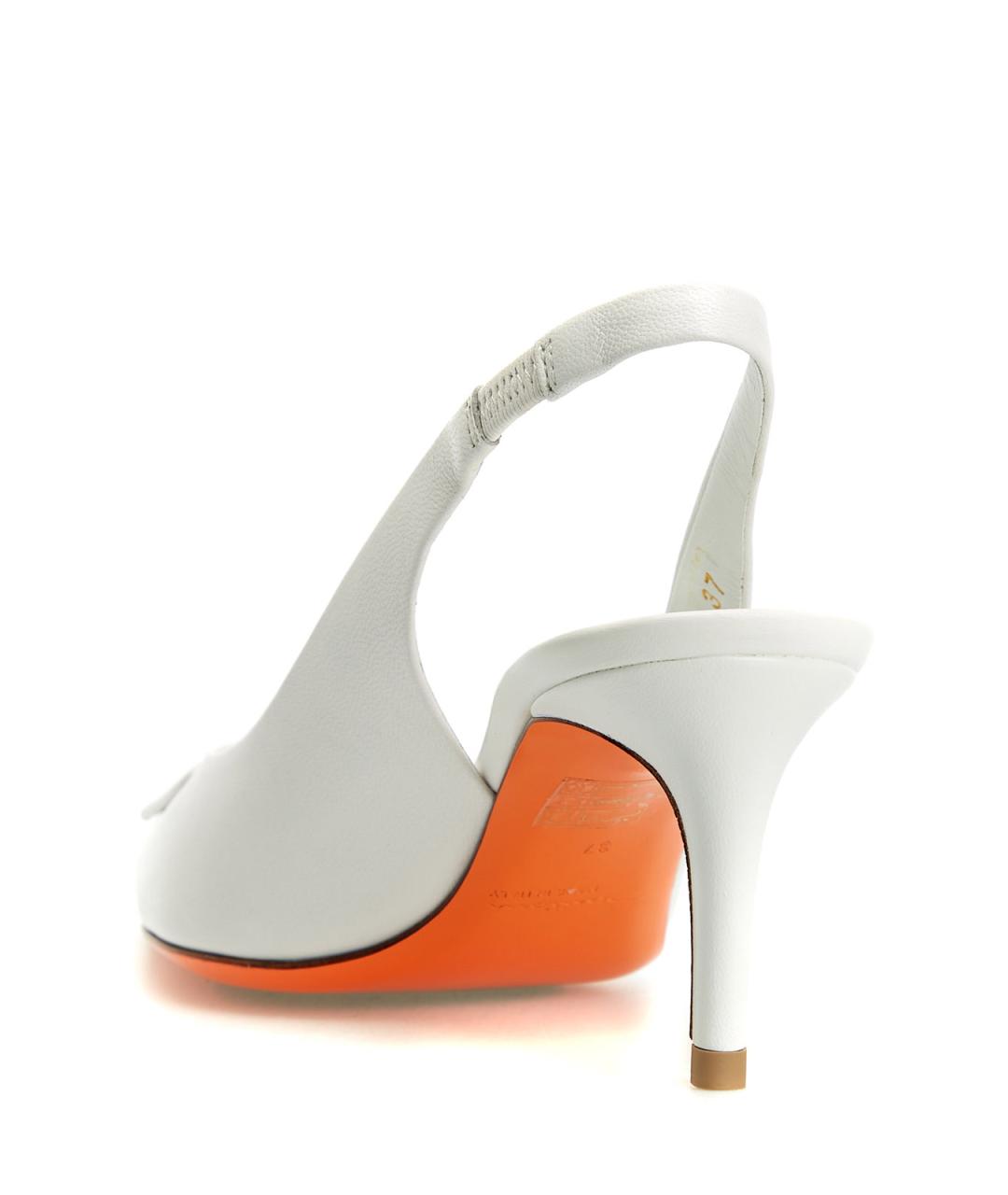 SANTONI Белые кожаные туфли, фото 4