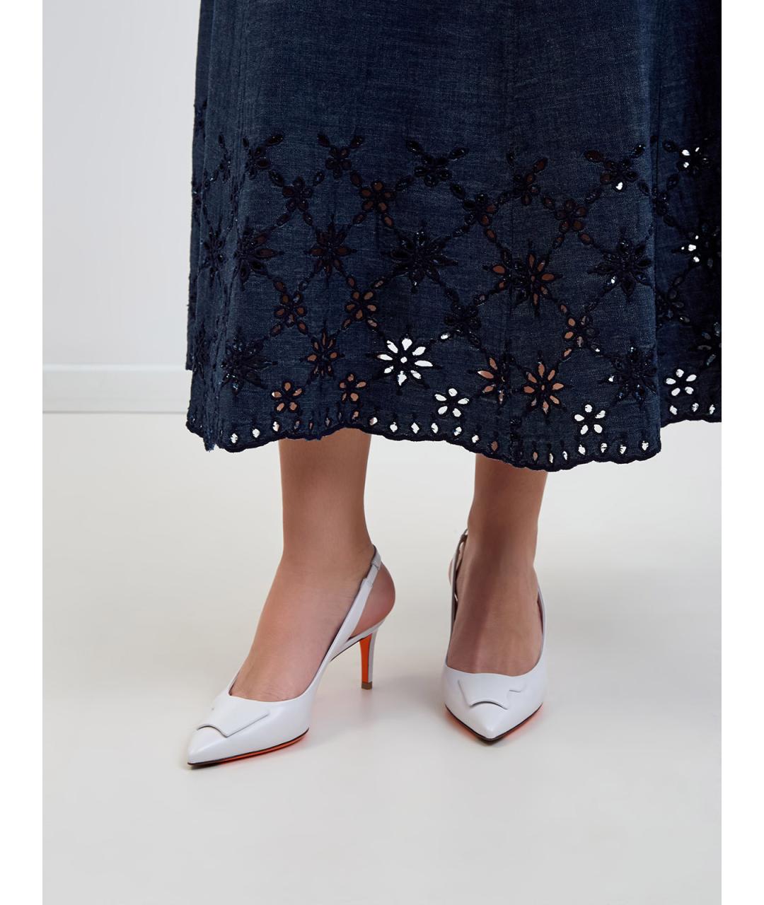 SANTONI Белые кожаные туфли, фото 2