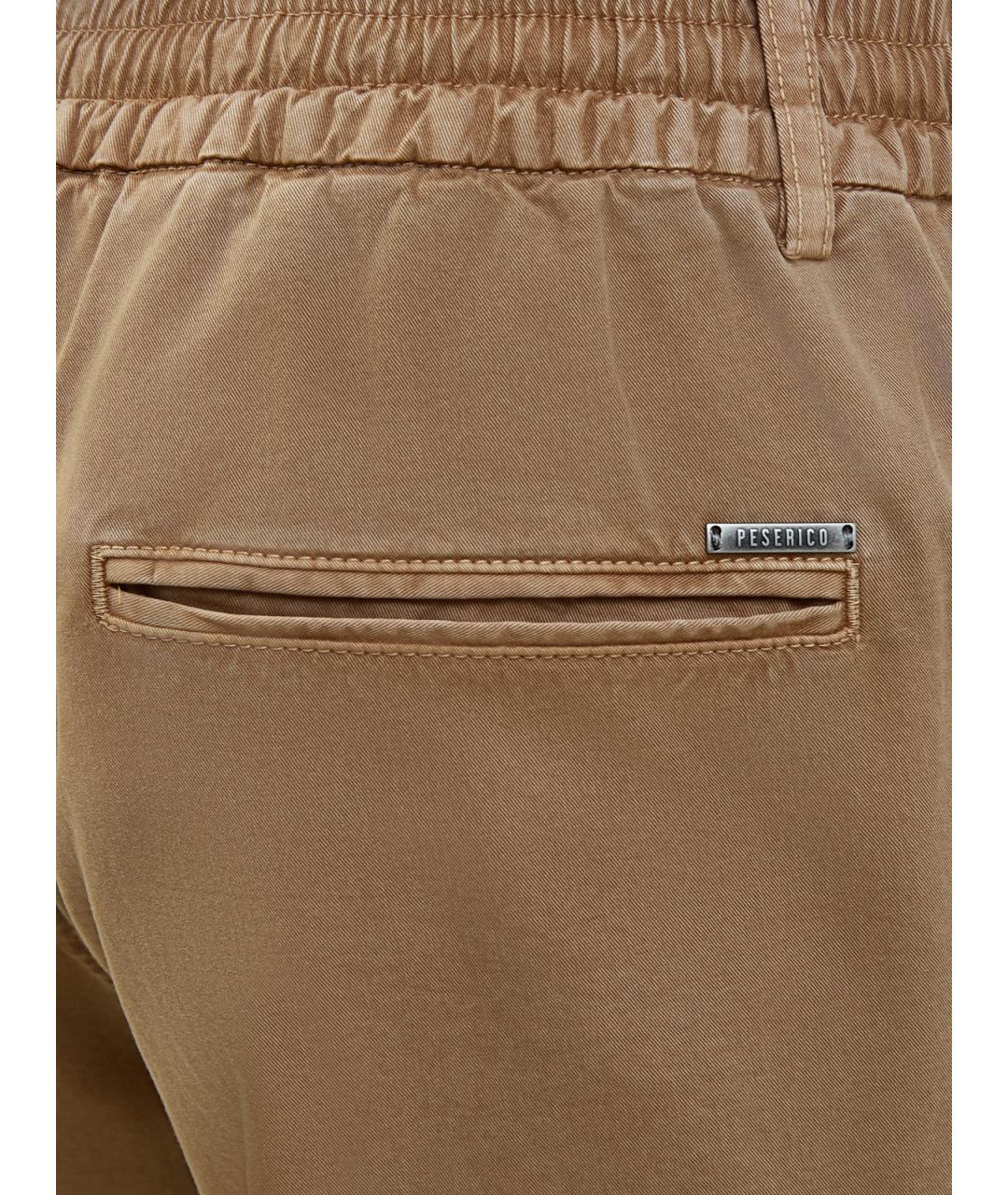 PESERICO Коричневые хлопковые повседневные брюки, фото 5