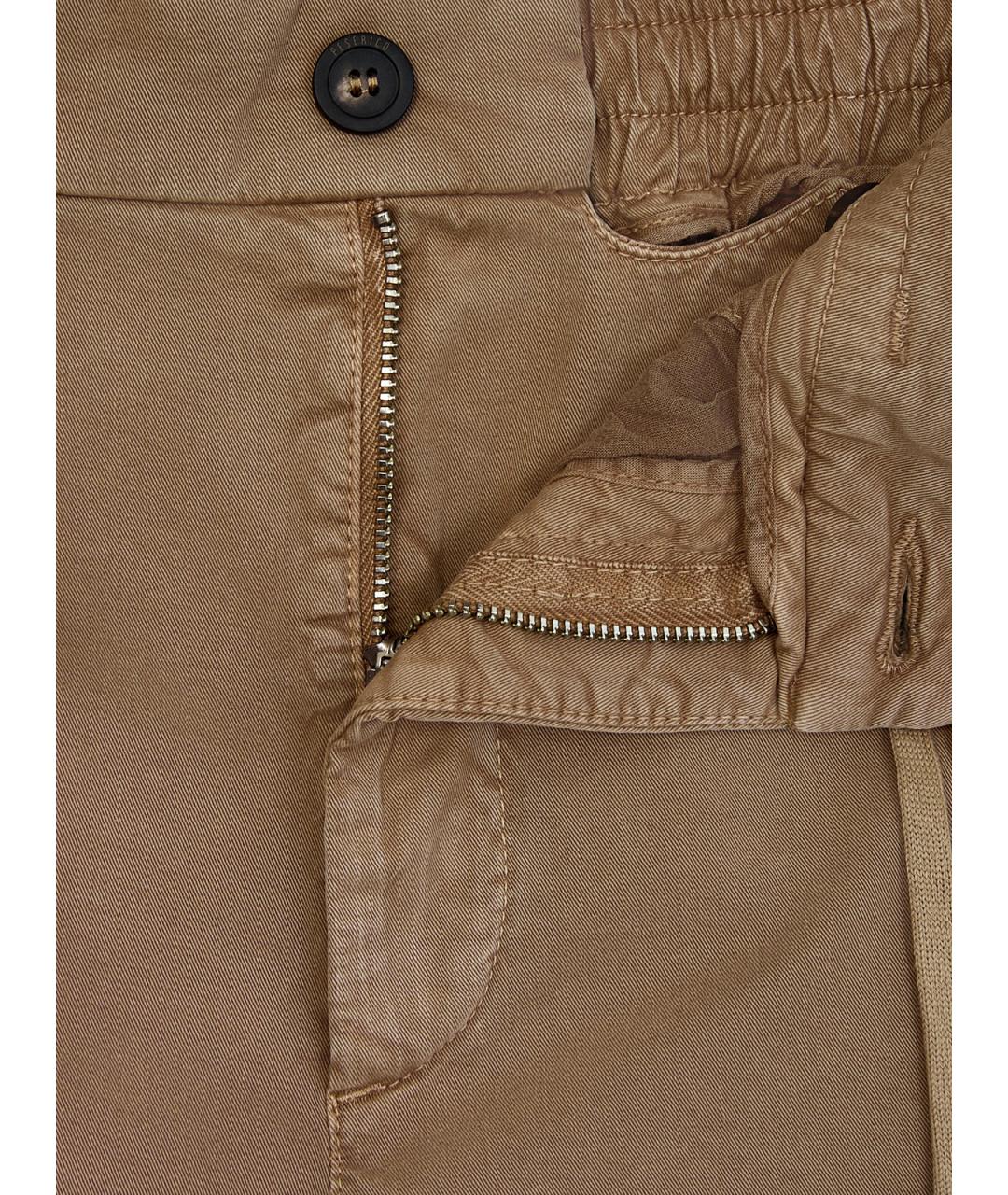 PESERICO Коричневые хлопковые повседневные брюки, фото 6