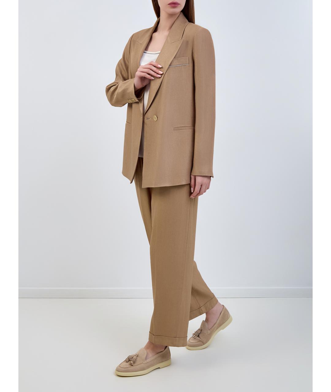 PESERICO Коричневый вискозный жакет/пиджак, фото 2