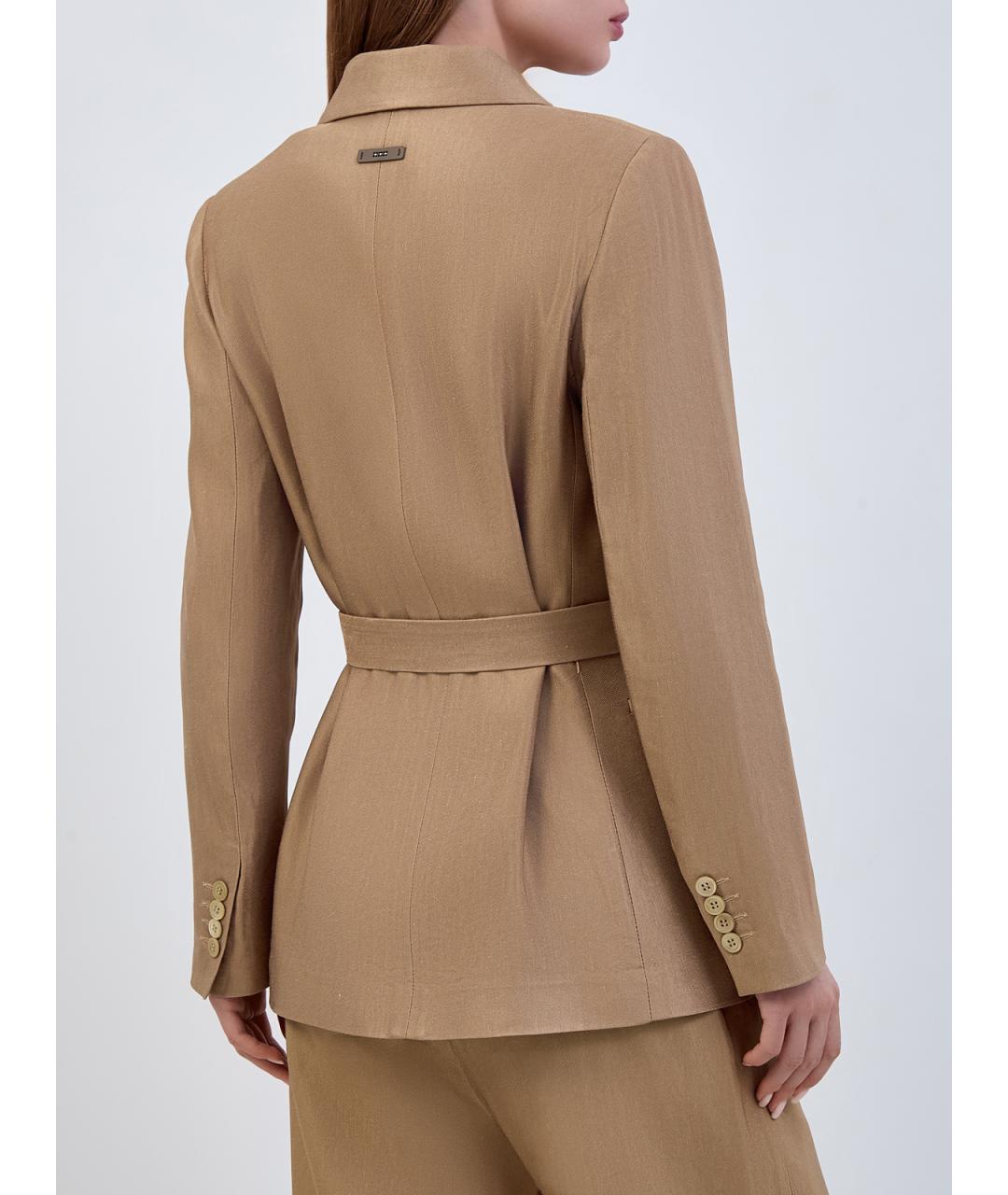 PESERICO Коричневый вискозный жакет/пиджак, фото 4