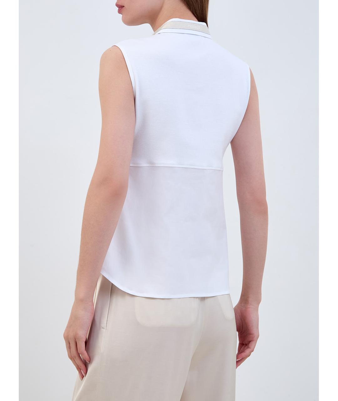 PESERICO Белая хлопковая рубашка, фото 4