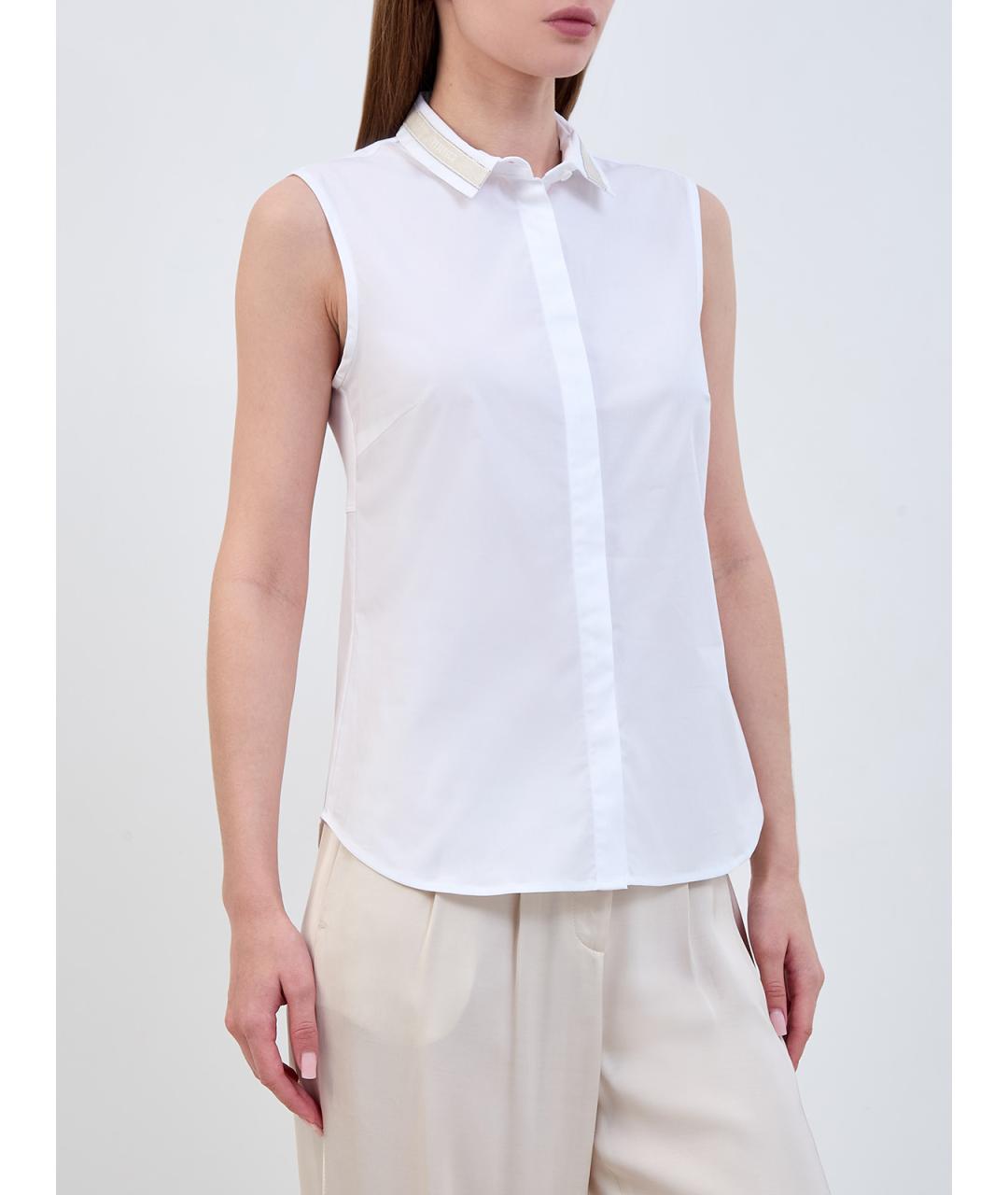 PESERICO Белая хлопковая рубашка, фото 3