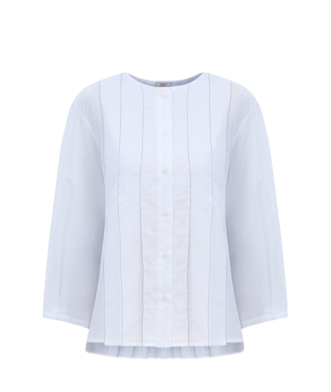 PESERICO Белая хлопковая рубашка, фото 4