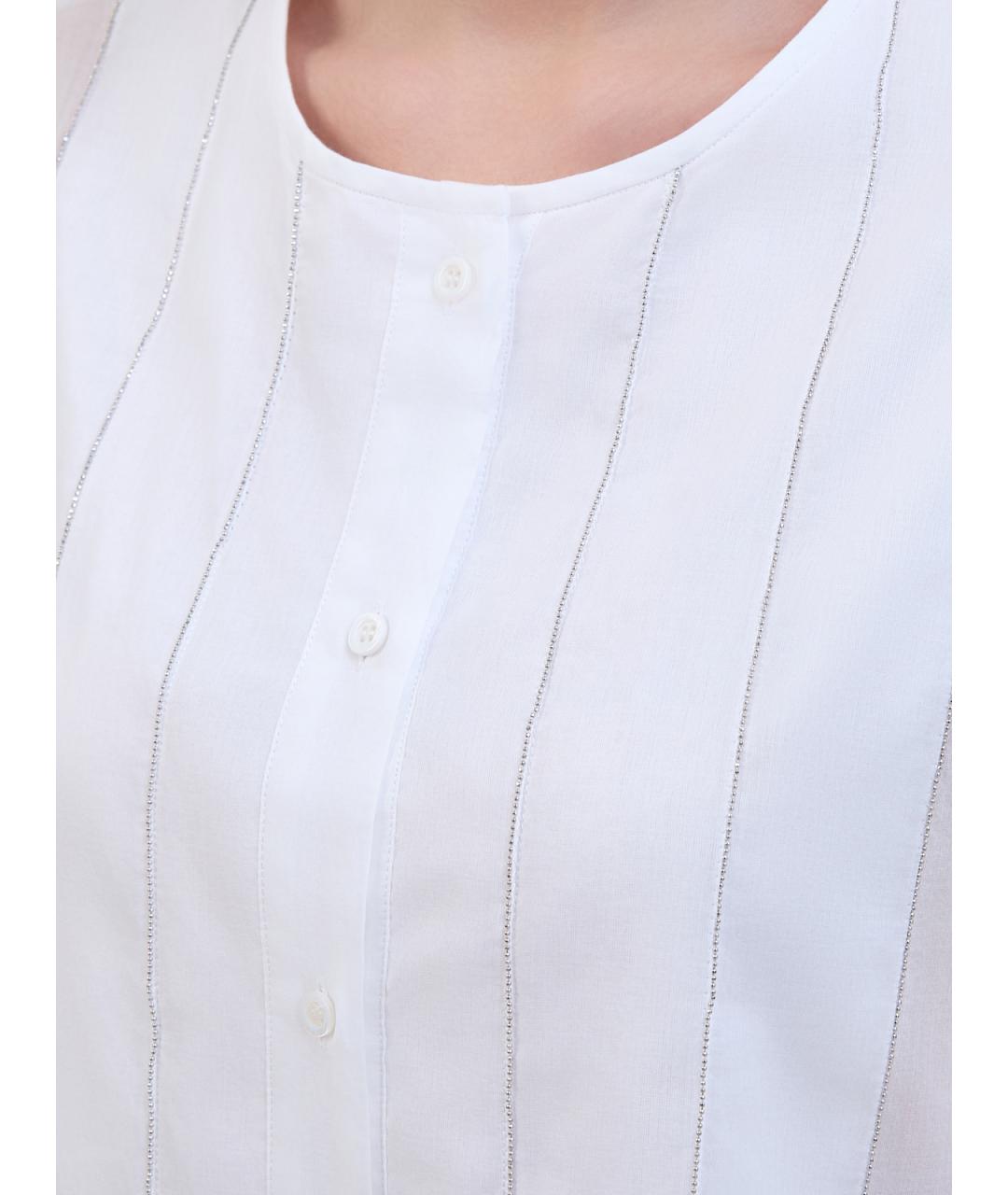PESERICO Белая хлопковая рубашка, фото 3
