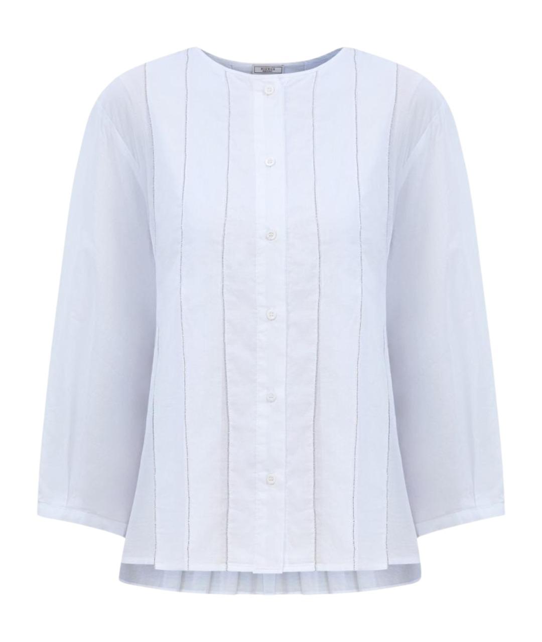 PESERICO Белая хлопковая рубашка, фото 1