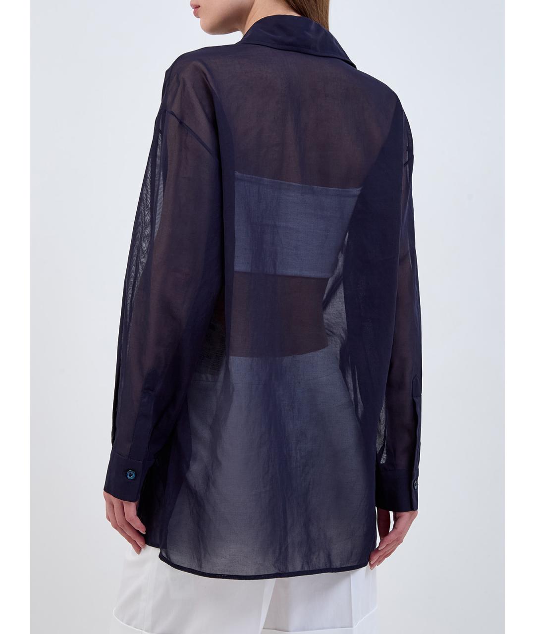 ELEVENTY Темно-синяя хлопковая рубашка, фото 4