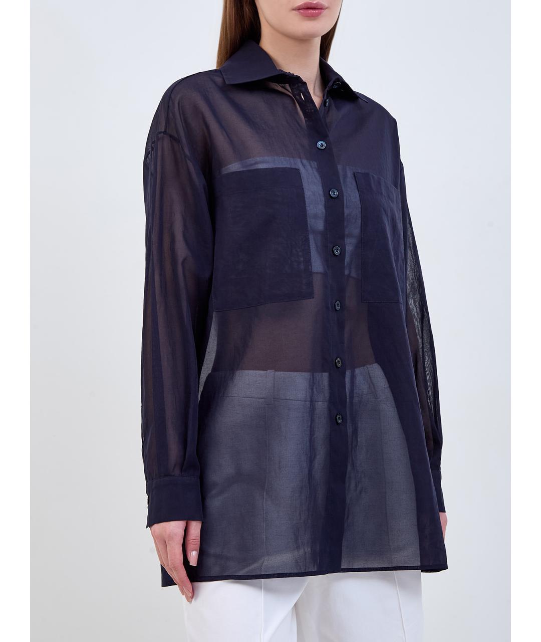 ELEVENTY Темно-синяя хлопковая рубашка, фото 3