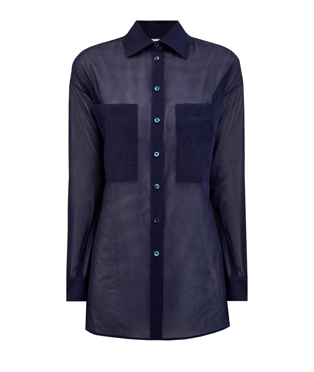 ELEVENTY Темно-синяя хлопковая рубашка, фото 1