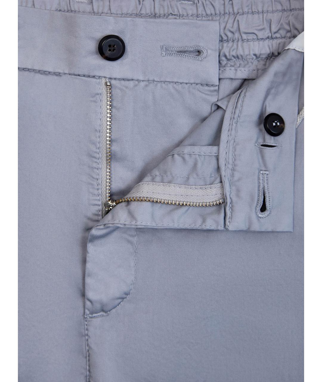 ELEVENTY Голубые хлопковые повседневные брюки, фото 6