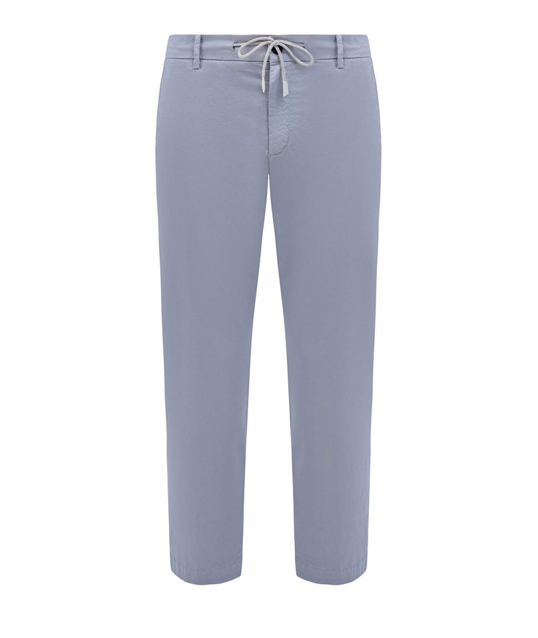 ELEVENTY Голубые хлопковые повседневные брюки, фото 1