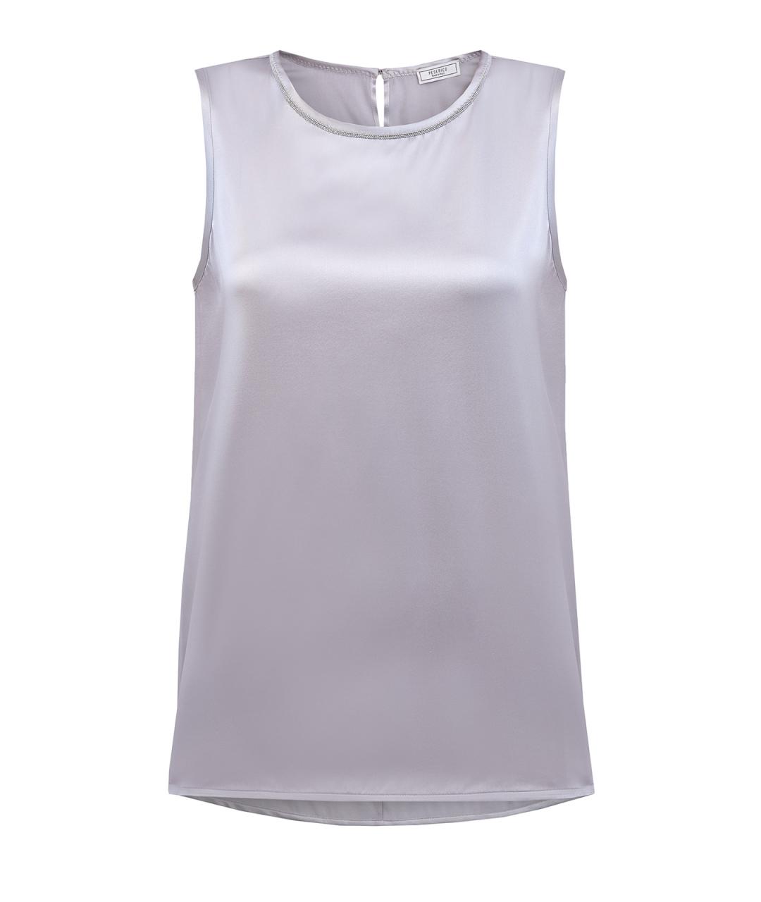 PESERICO Серая шелковая блузы, фото 1