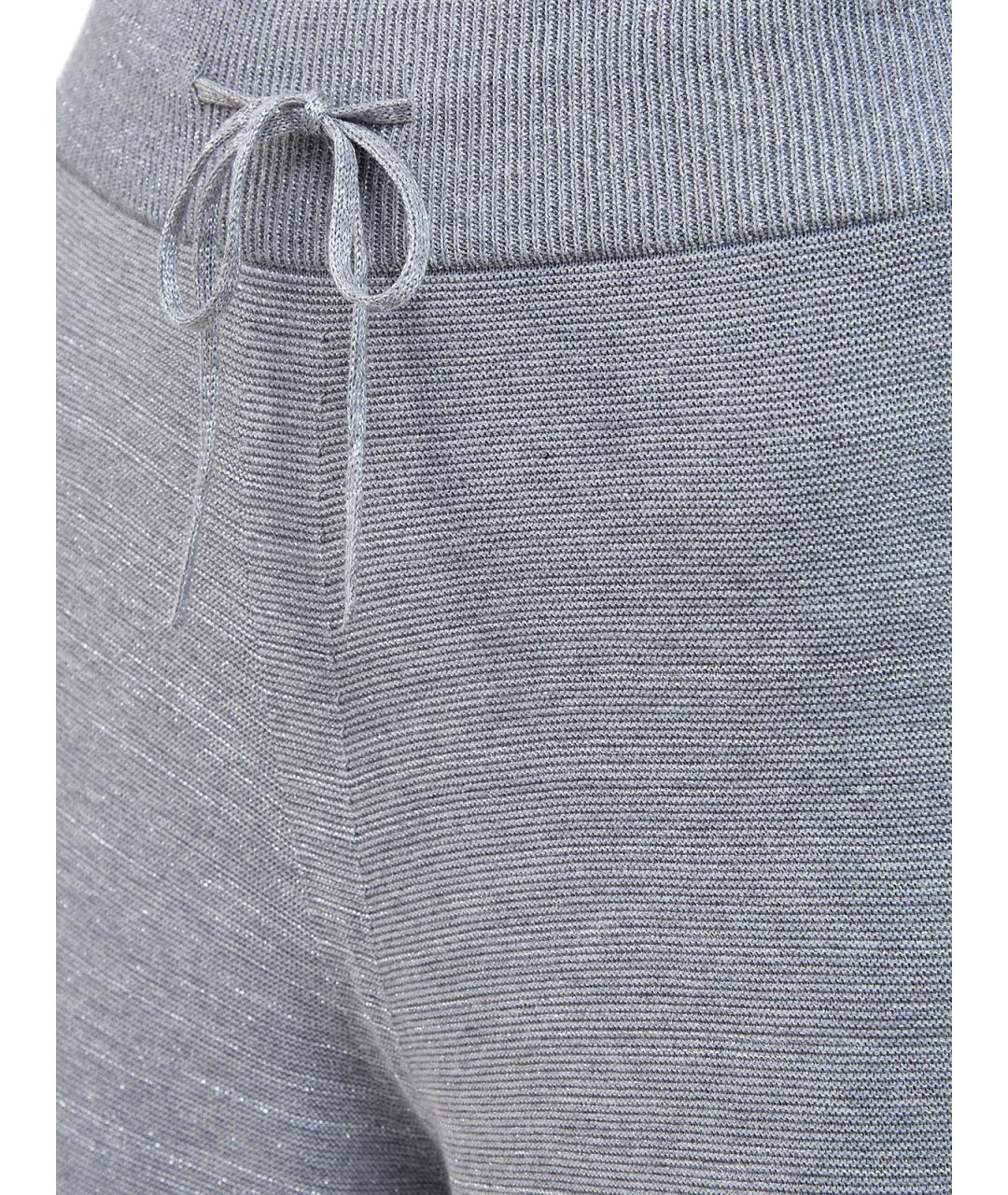 FABIANA FILIPPI Серые хлопковые прямые брюки, фото 5