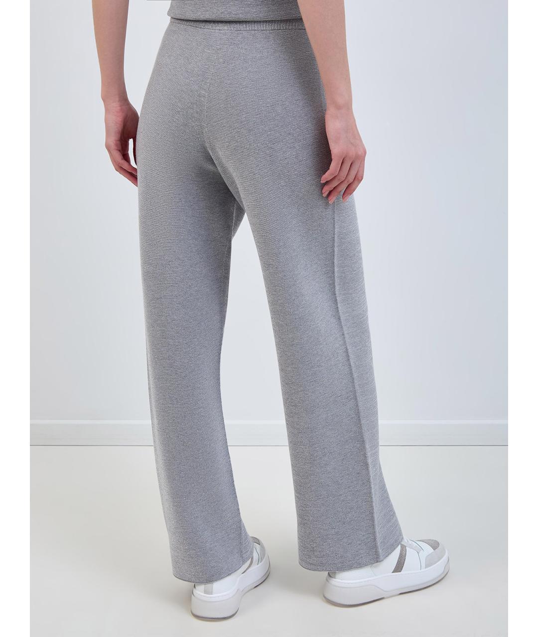 FABIANA FILIPPI Серые хлопковые прямые брюки, фото 4