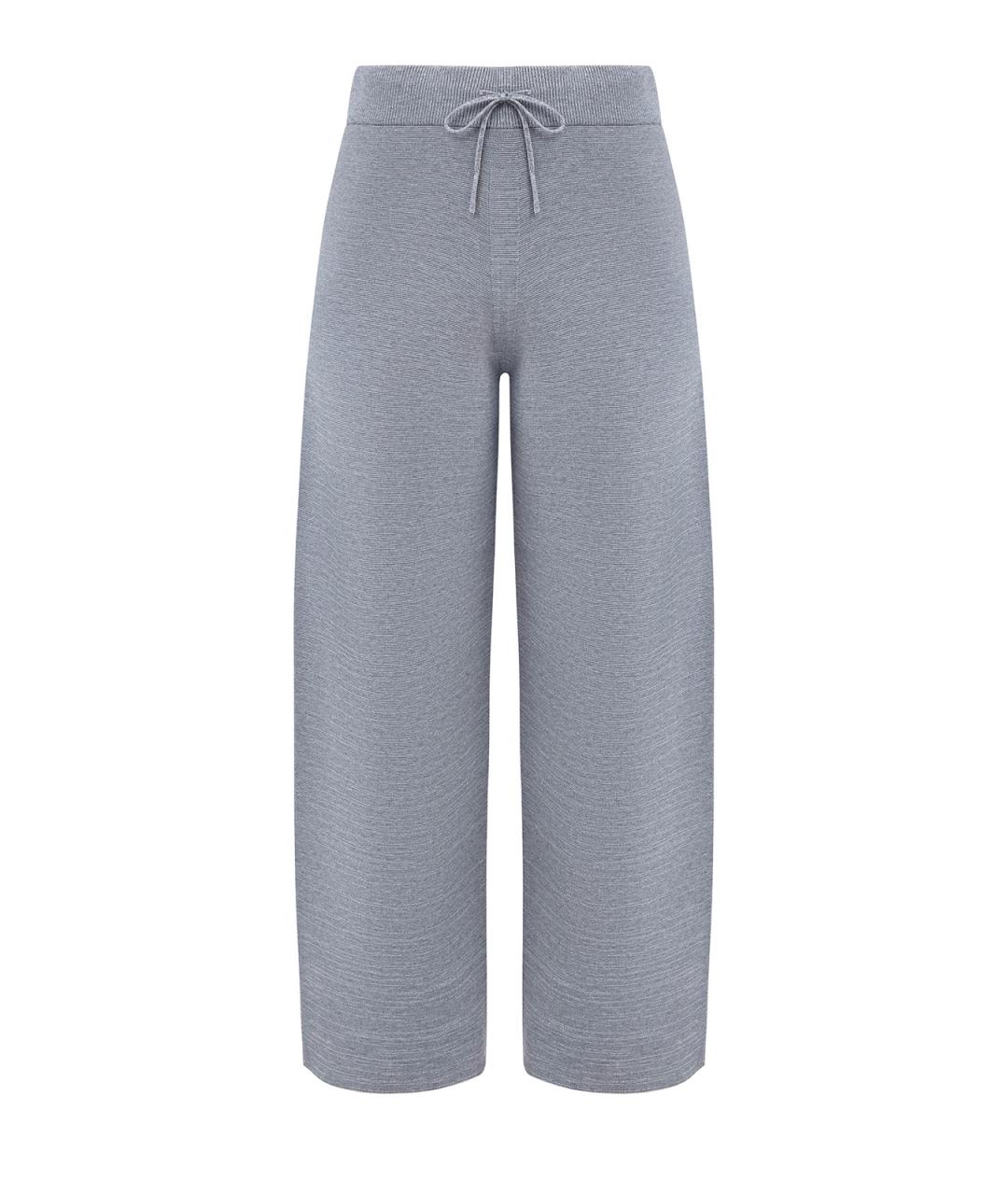 FABIANA FILIPPI Серые хлопковые прямые брюки, фото 1