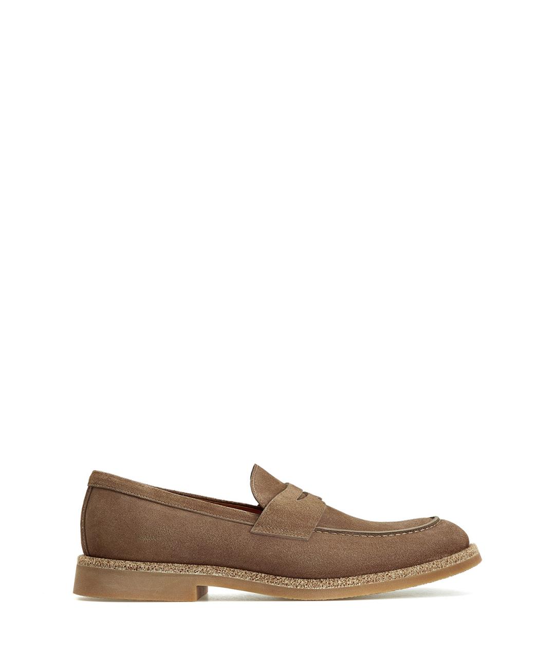 ELEVENTY Коричневые замшевые лоферы, фото 1