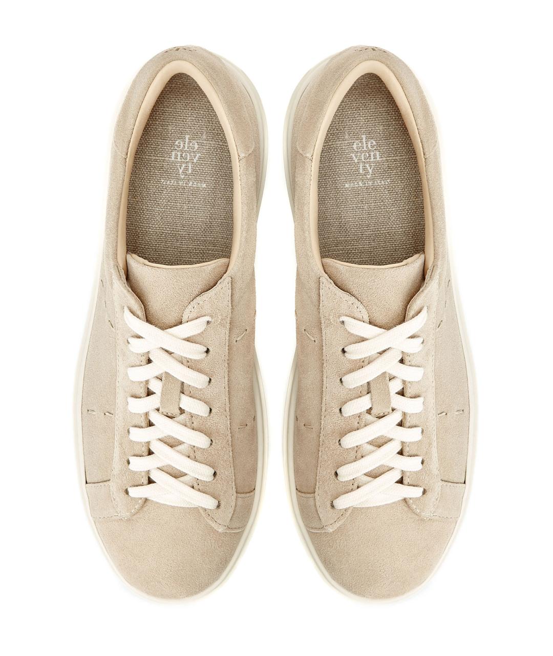 ELEVENTY Бежевые замшевые низкие кроссовки / кеды, фото 6