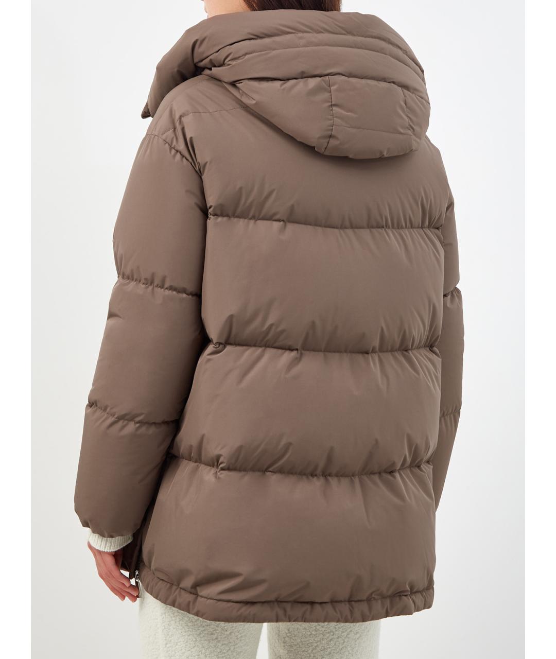 MOORER Коричневый полиэстеровый пуховик, фото 4