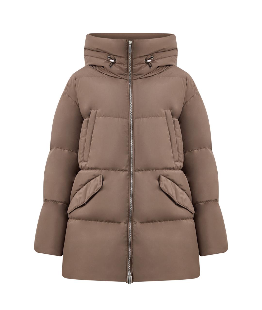 MOORER Коричневый полиэстеровый пуховик, фото 1