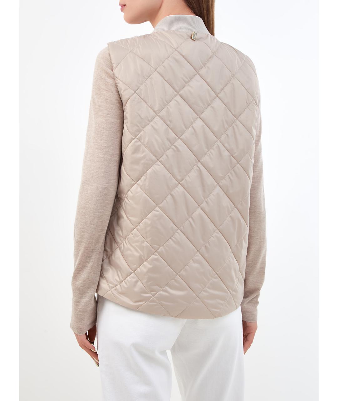 LORENA ANTONIAZZI Бежевый полиэстеровый жилет, фото 4