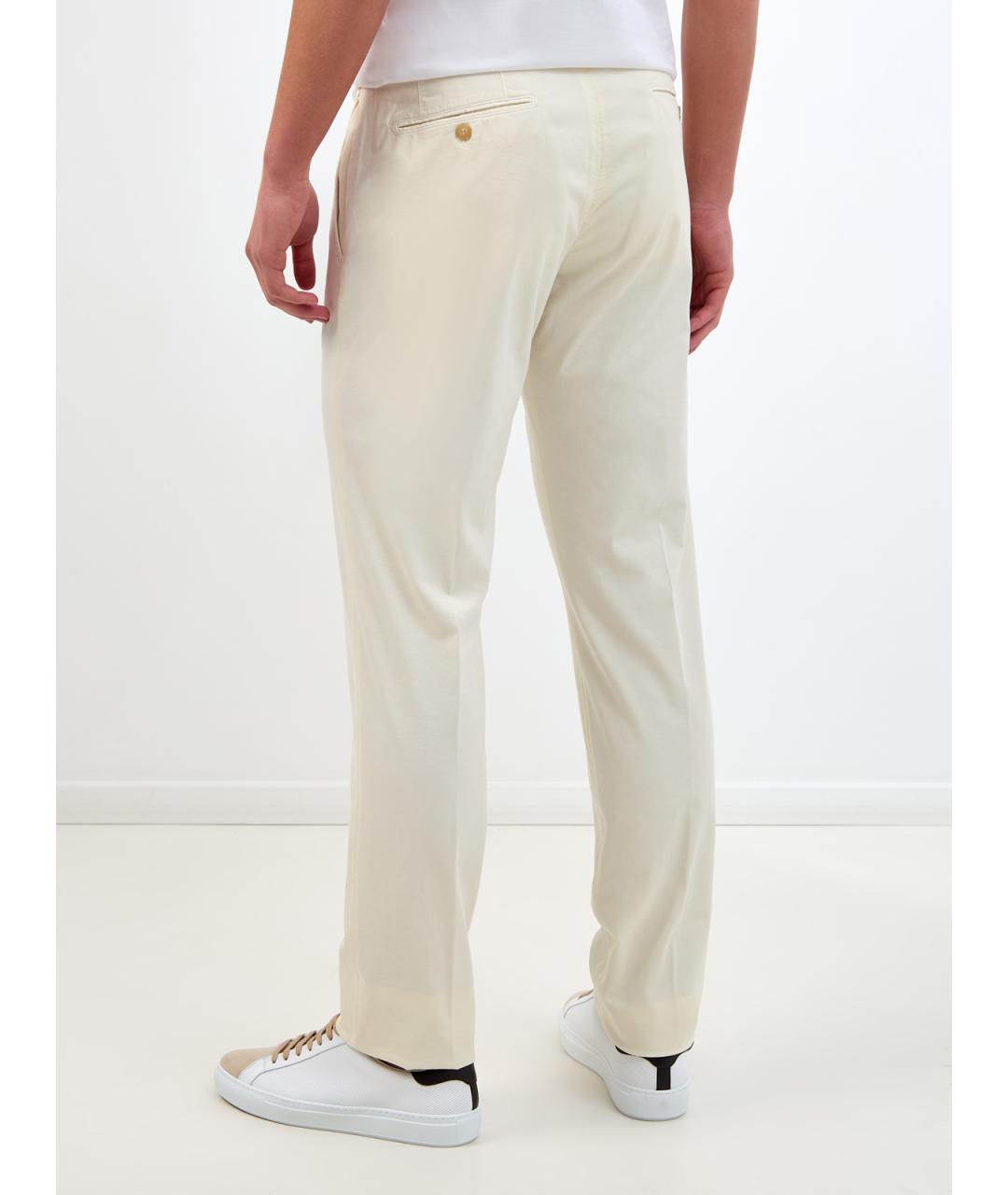CANALI Бежевые хлопковые повседневные брюки, фото 4